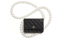 CHANEL WOC Calfskin Gold Metal Coin Purse, Card Holder, Shoulder Bag, Crossbody Bag Mini Women's Black