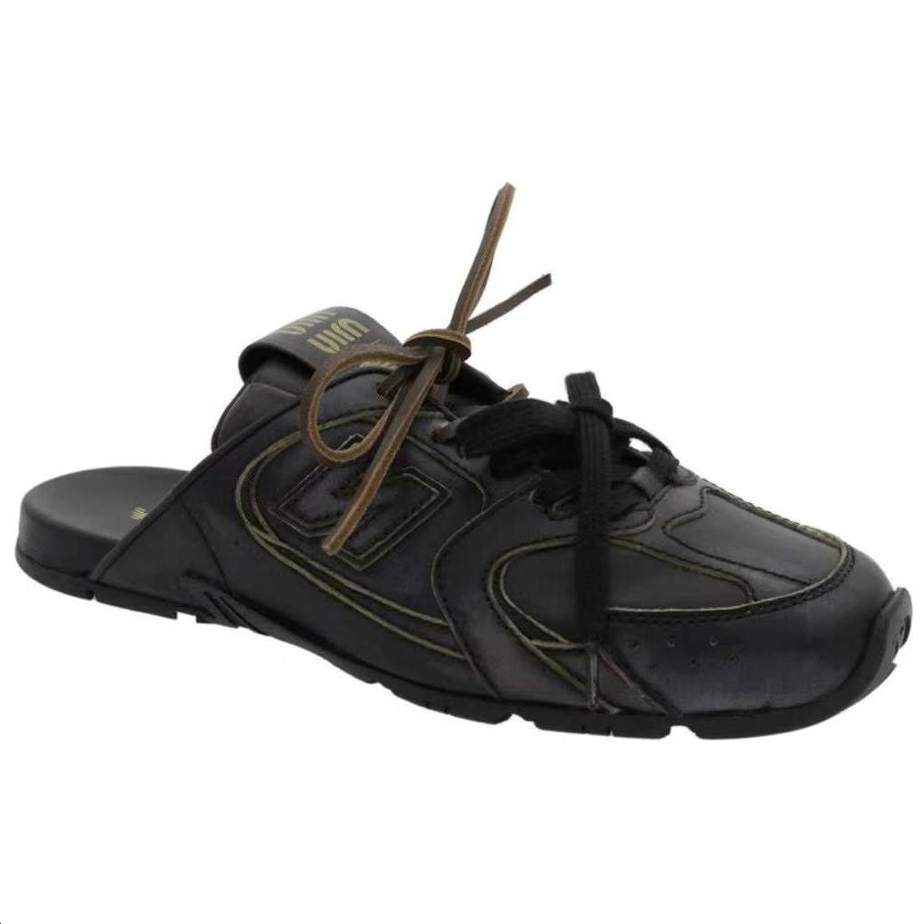 New Balance x MIU MIU Slip-Resistant Wrap-toe Slippers Women's Black