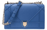 DIOR Grain Cow Leather Shoulder Bag Women's Royal Blue