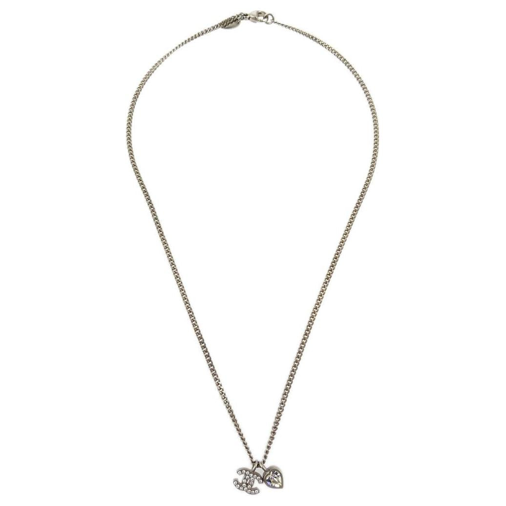 CHANEL 2010 Cc Pendant Rhinestone Necklace