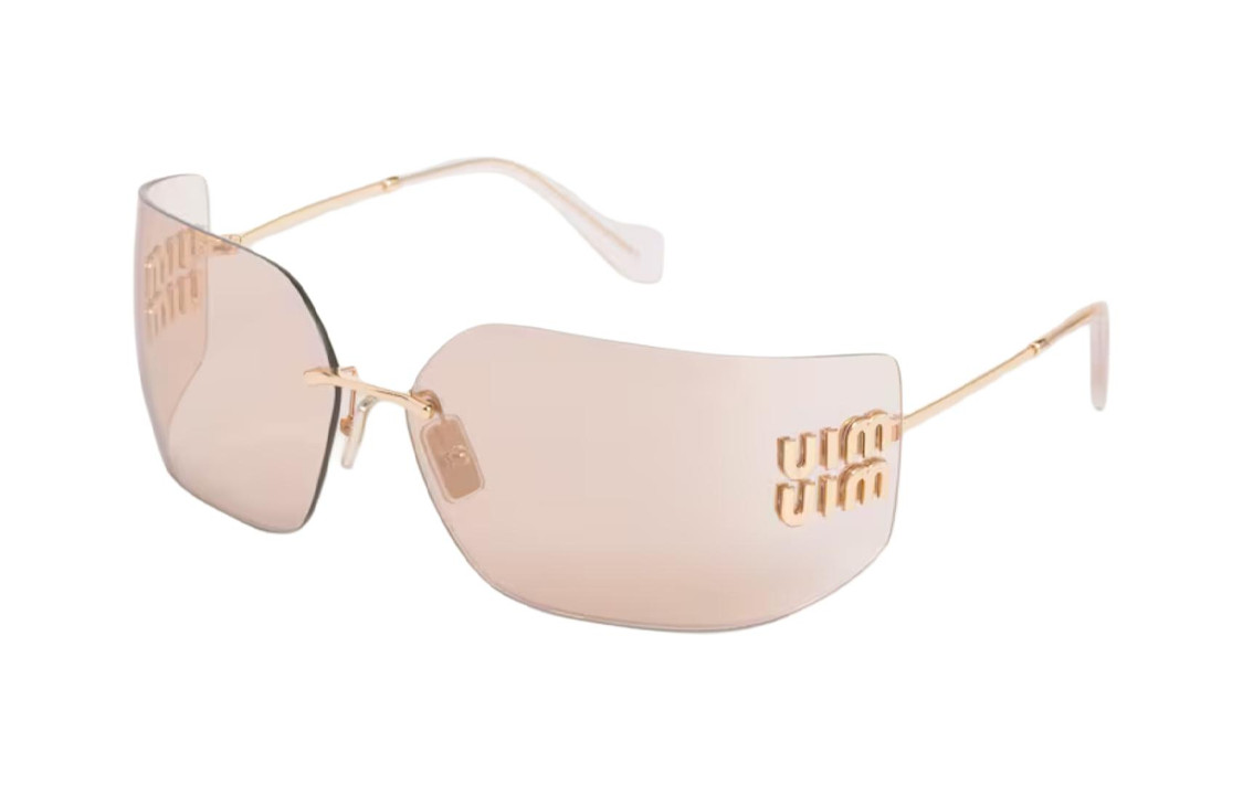 MIU MIU Eyewear Logo plaque Wraparound frame Sunglasses