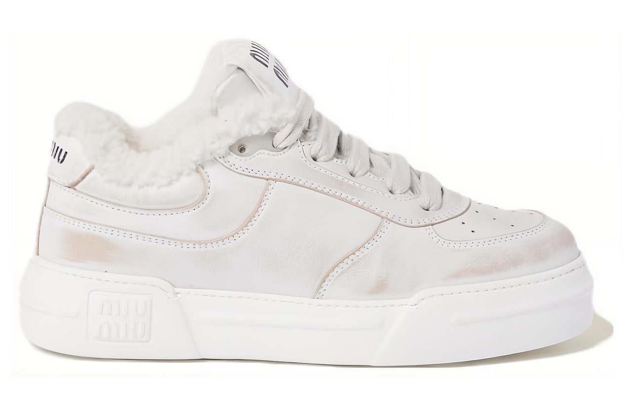 MIU MIU Low Top Skateboard Shoes Women's White