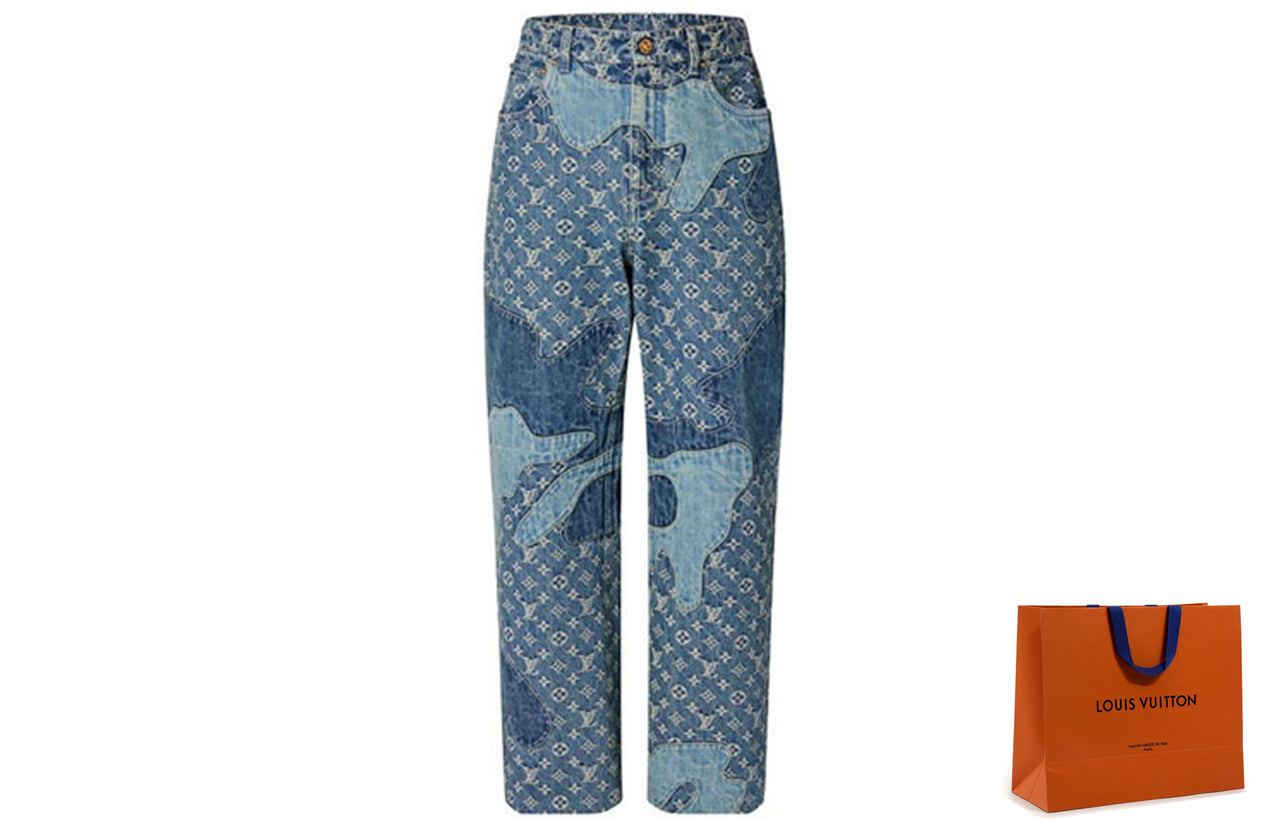 LOUIS VUITTON X Nigo Monogram Patchwork Denim Pants