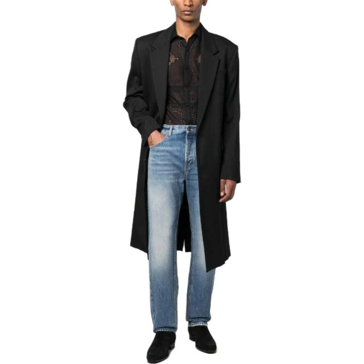 SAINT LAURENT Button Detailed Straight Leg Jeans