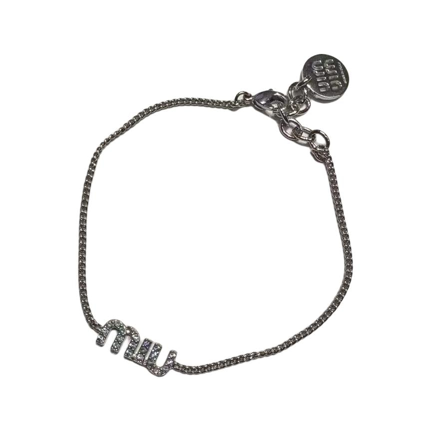 MIU MIU Copper Alloy Bracelets Women's Steel/Teal