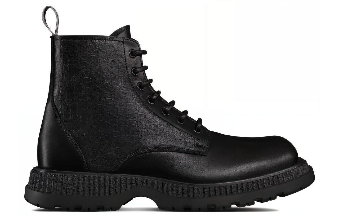 DIOR Buffalo Lace Up Ankle Boot 'DIOR Oblique Debossed - Black'
