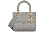 DIOR Lady DiorLady D Lite Canvas Lady Dior Bag, Handbag, Shoulder Bag, Crossbody Bag Medium Size Women's Stone Gray