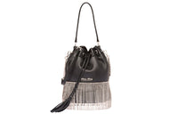MIU MIU Soft Sheep Leather Bucket Bags Shoulder Bag Crossbody Bag Women's Black