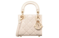 DIOR Lady Dior Patent Leather Cowhide Daisie Bag Shoulder Bag Crossbody Bag Handbag Extra Mini Women's Ash Ivory