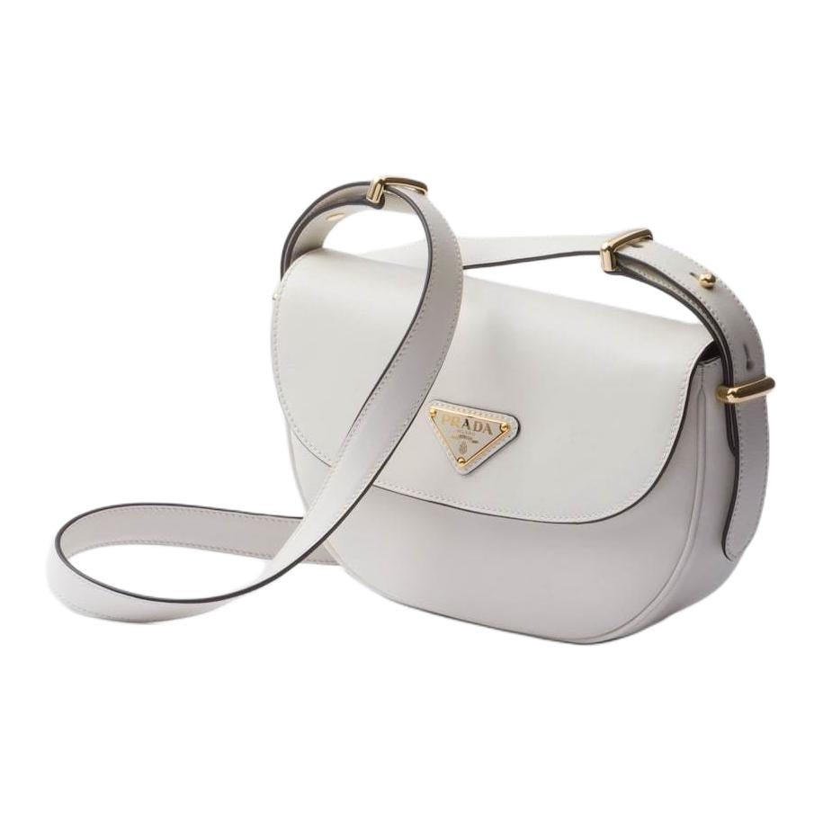 PRADA Leather Shoulder Bag, Handbag, Shoulder Bag Women's White