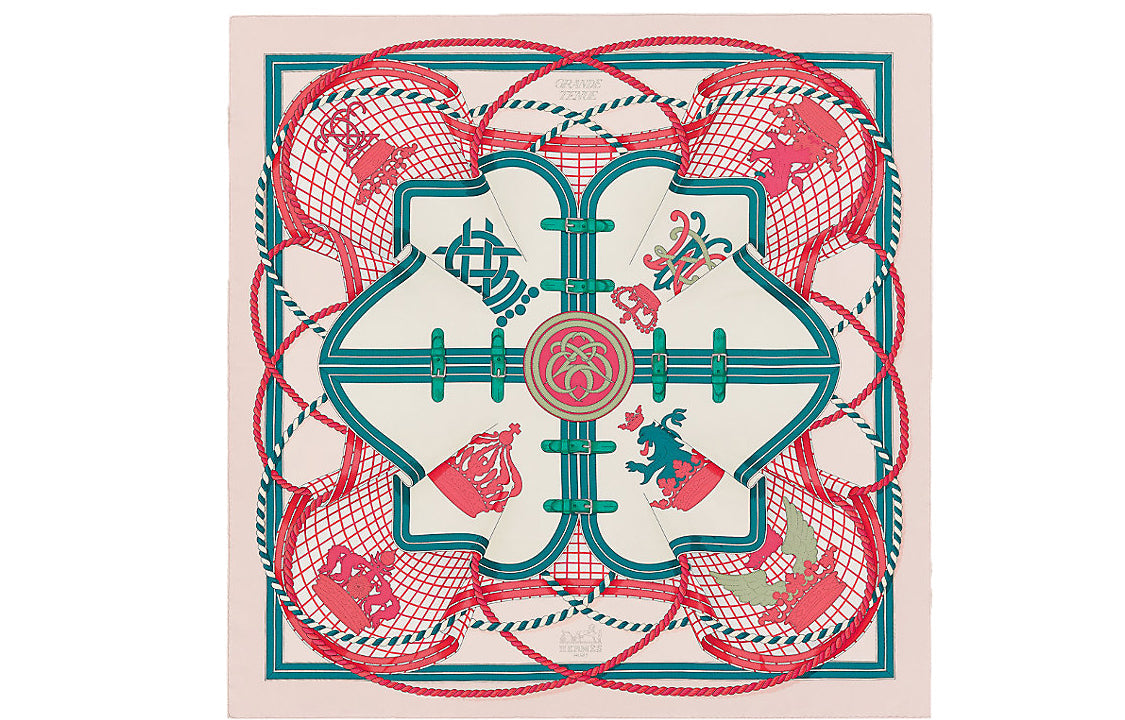 HERMES Silk Scarves Women's Pink