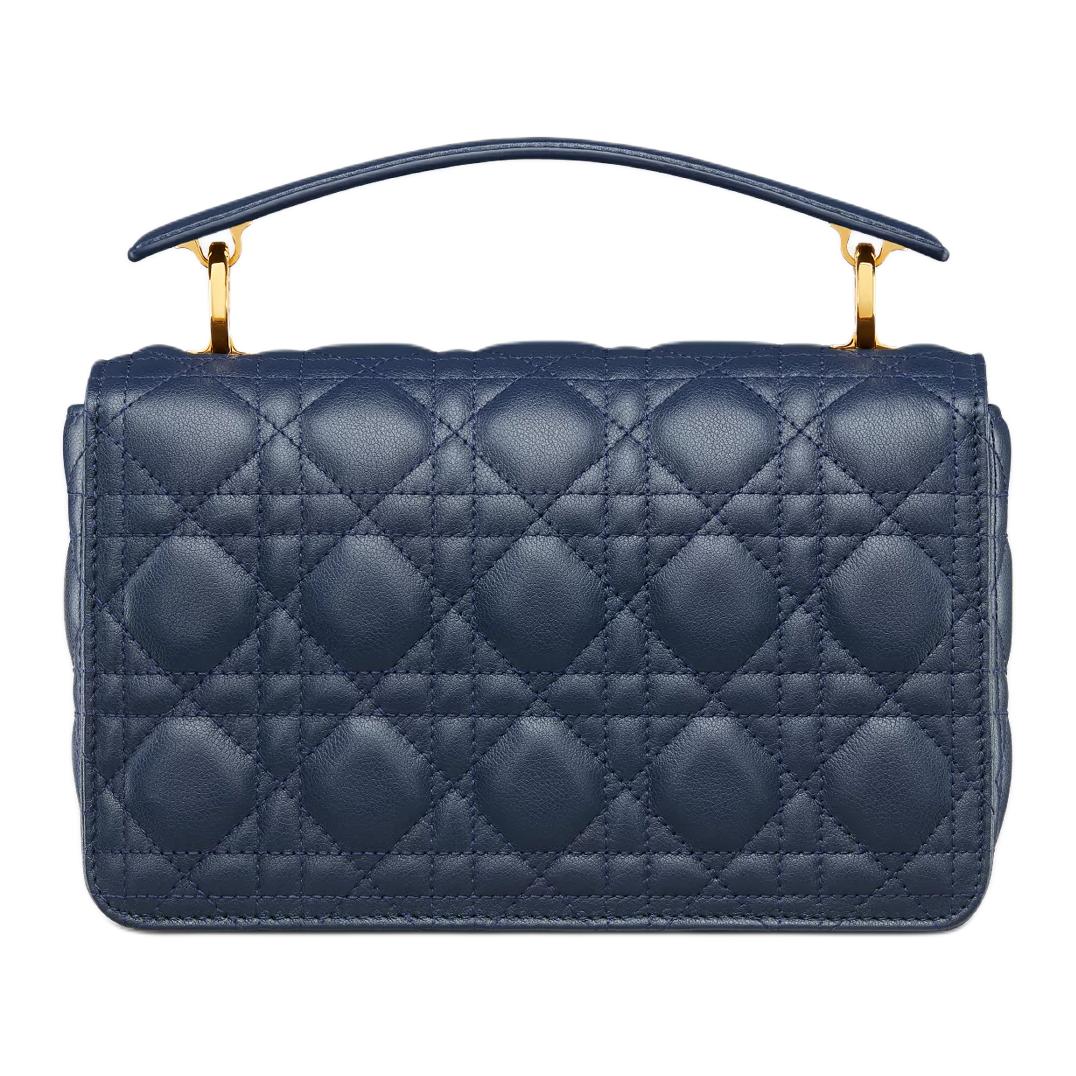 DIOR Cow Leather Shoulder Bag, Crossbody Bag, Handbag Small Size Women's Deep Sea Blue