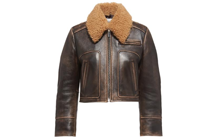 MIU MIU Leather Jacket Women's Sand