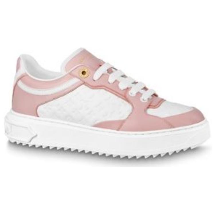 LOUIS VUITTON Time Out Sneakers 'White Mini Monogram Pink' Women's