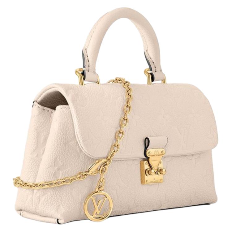 LOUIS VUITTON Embossed Grained Cow Leather Shoulder Bag Crossbody Bag Handbag Extra Mini Women's Ecru