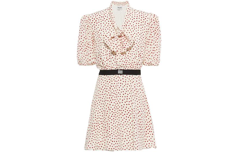 MIU MIU Short-Sleeved Dresses Women's Beige