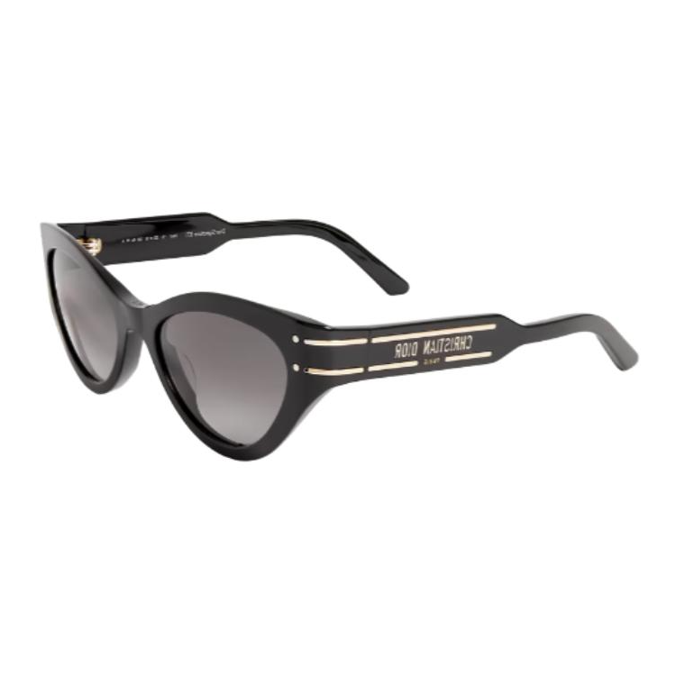 DIOR Plate Frame Metal Cat Eye Sunglasses Women's Black