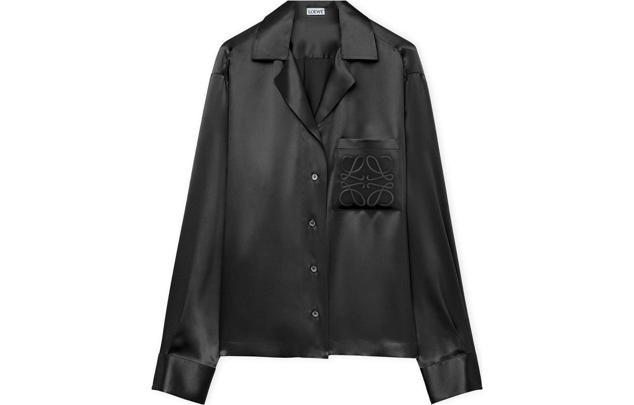 LOEWE Pyjama Blouse Crafted In Medium-weight Silk Satin Shirt Women's Black