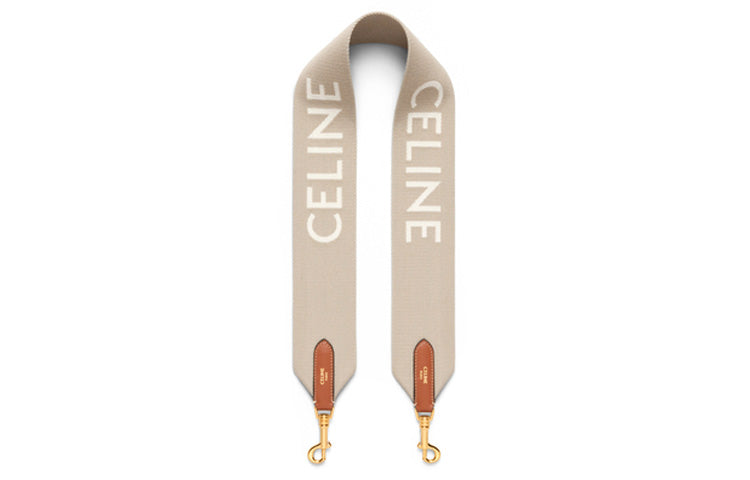 CELINE Jacquard Wool Short Shoulder Strap Bag Women's Beige/White