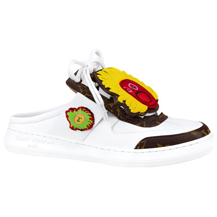 LOUIS VUITTON X Yayoi Kusama Mules 'White With Logo And Monogram' Women's