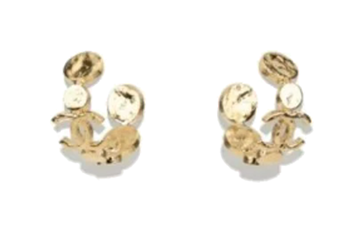CHANEL Metal Earrings Women's Gold
