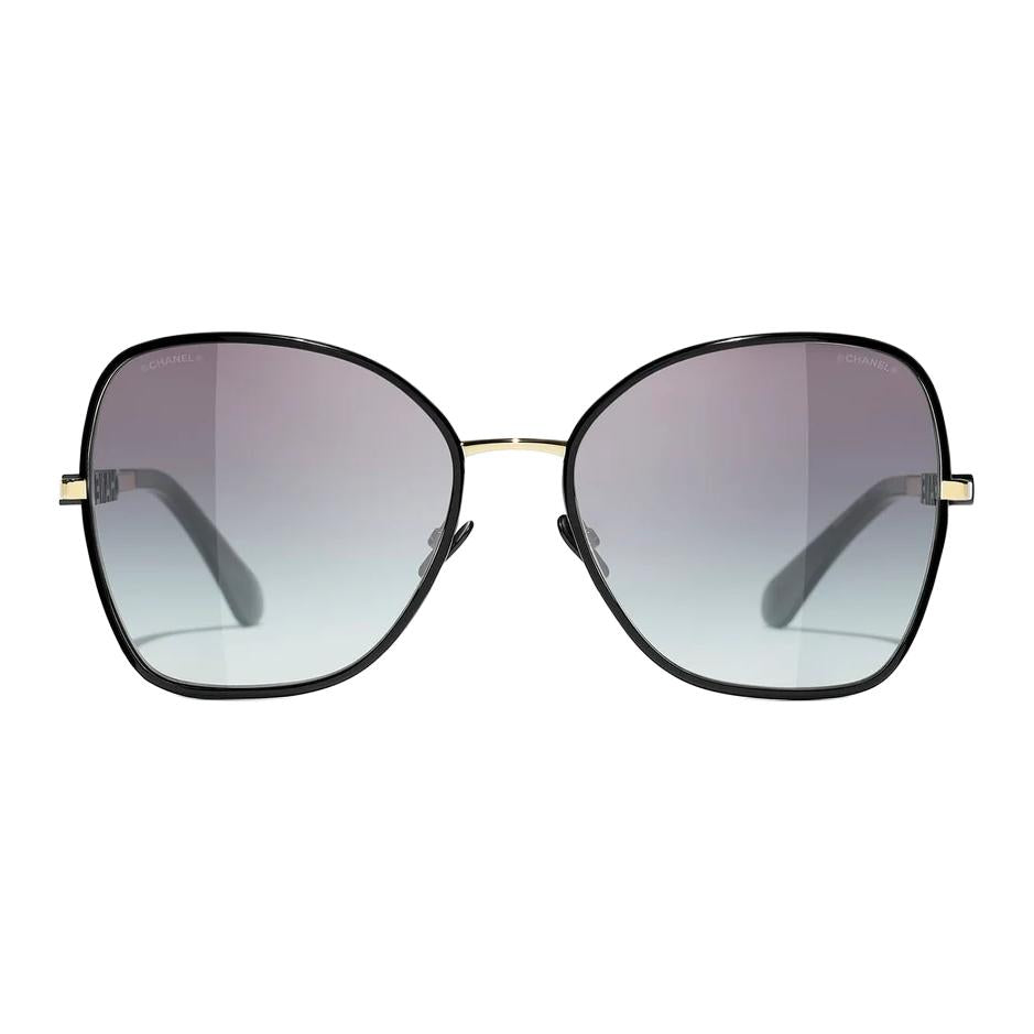 CHANEL Metal Butterfly Sunglasses Unisex Black