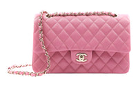 CHANEL Classic Flap CF Grain Calfskin Flap Bag, Shoulder Bag, Crossbody Bag Medium Size Women's Rubber Pink