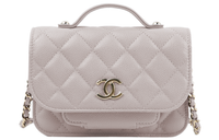 CHANEL Embossed Calfskin With Grains Messenger Bag Portable Crossbody Bag Shoulder Bag Regular Women's Beige
