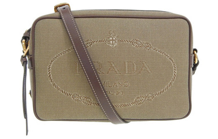 PRADA Canvas One Shoulder Canvas Bag Crossbody Bags Women's Brown