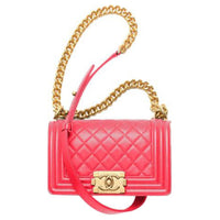 CHANEL Calfskin Mouth Cover Bag Crossbody Bag Women's Grapefruit Pink
