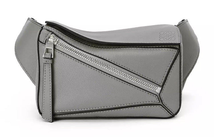 LOEWE Puzzle Cow Leather Fanny Pack Mini Men's Asphalt Gray