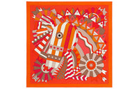 HERMES Silk Scarves Women's Orange Vermilion