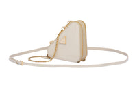 PRADA Leather One Shoulder Crossbody Clutches Mini Women's Ivory
