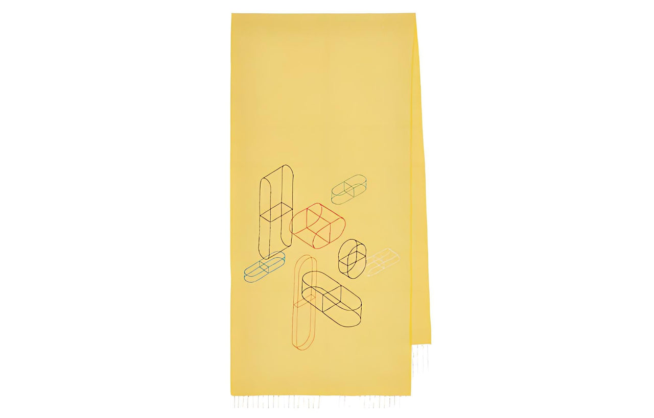 HERMES Knit Scarves Men Yellow