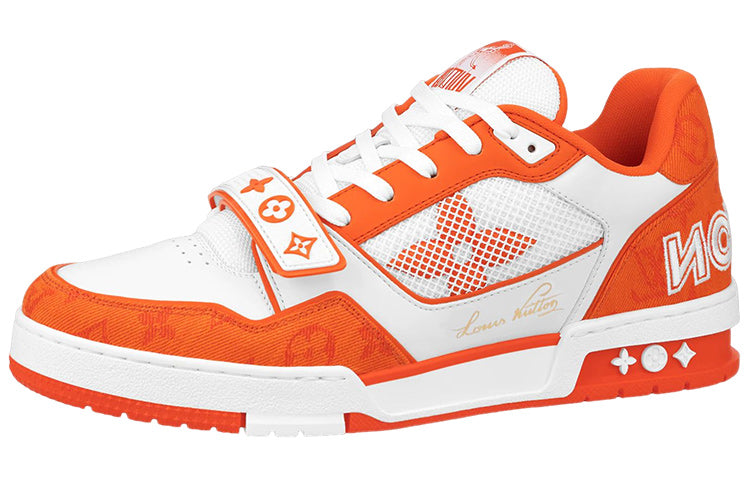 LOUIS VUITTON Lv Trainer 'White Orange Velcro'