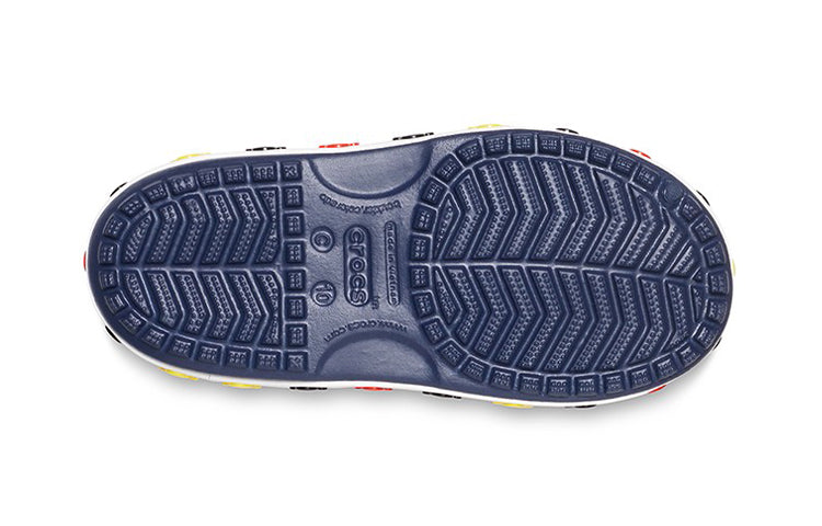 (PS) Crocs Funny Mickey Velcro Outdoor Open Toe Flat Heel Sports Deep Blue Sandals 206171-410