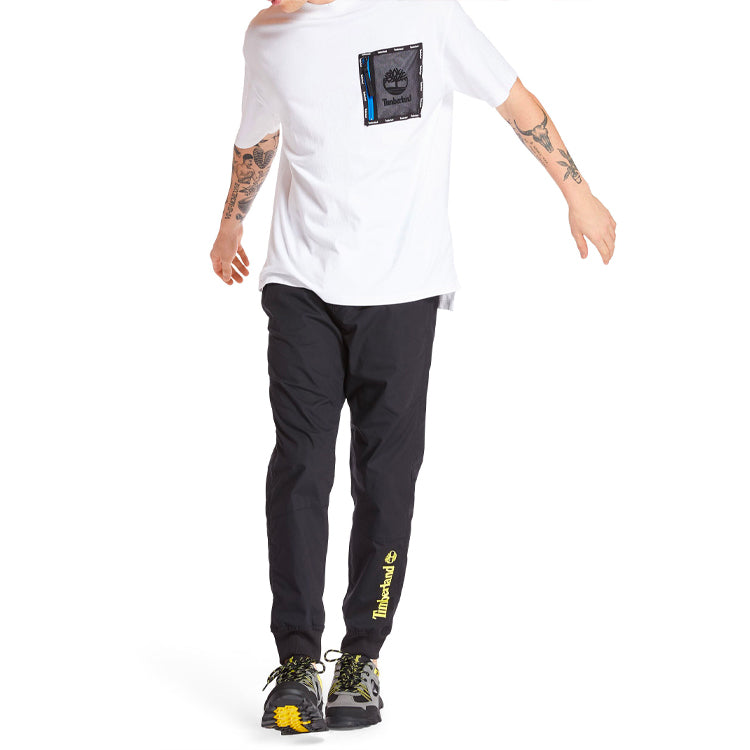Men's Timberland SS20 Hollow Out Zipper Pocket Printing Short Sleeve White A22SN100