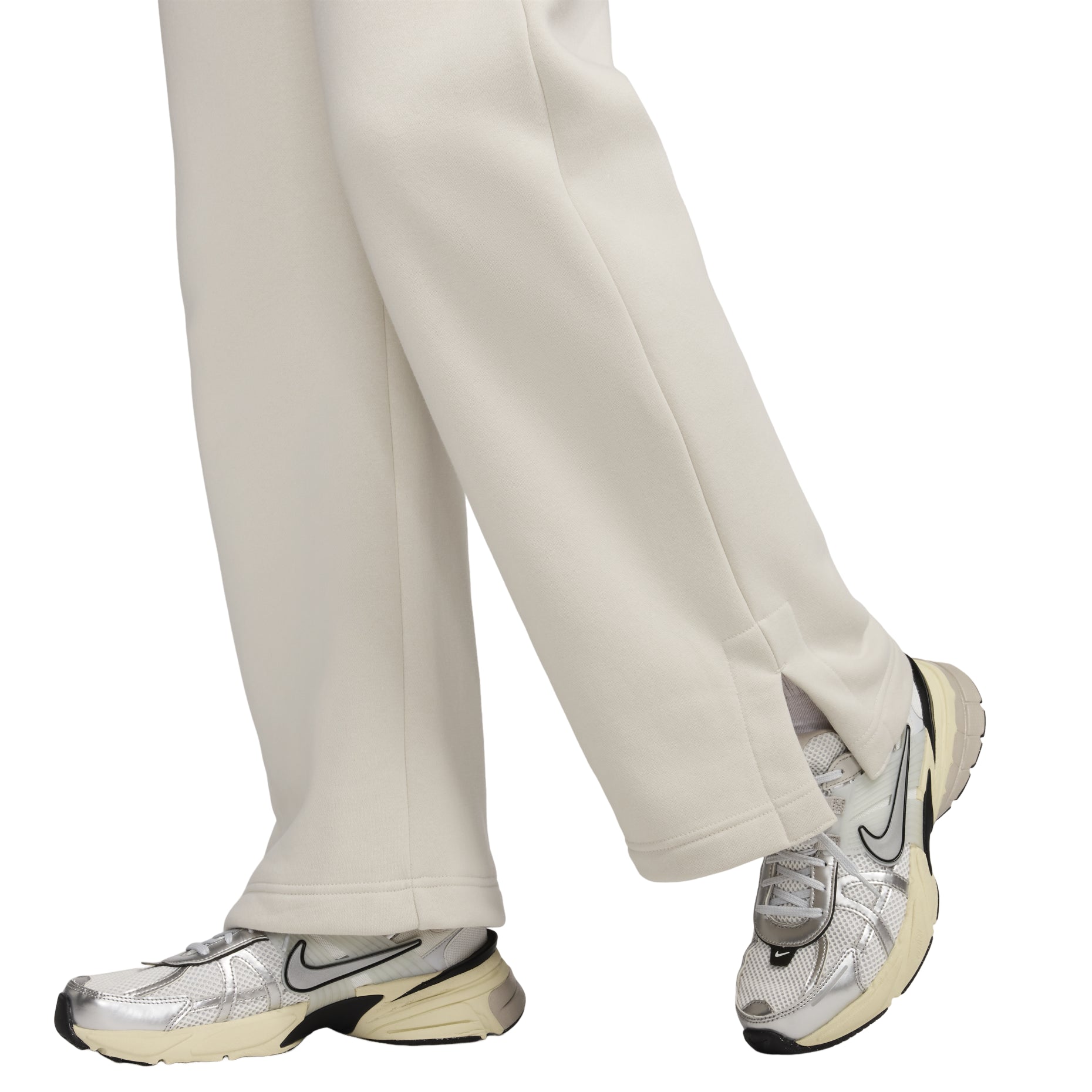 (WMNS) Nike Sportswear Phoenix Fleece High Waisted Wide Leg Logo Pants Asia Sizing 'Light Orewood Brown' FV7685-104