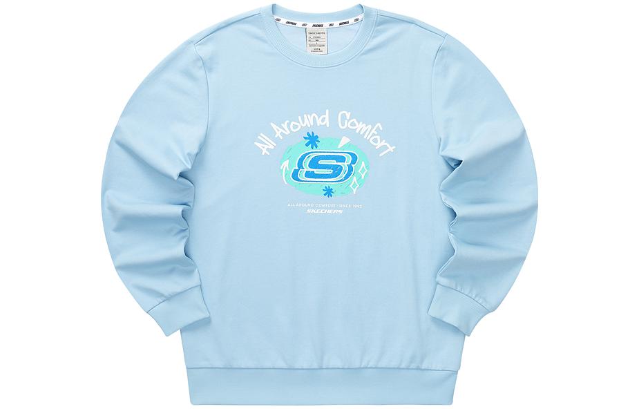 Skechers Graphic Crew Sweater 'Black White Pink Blue Grey' L322U085