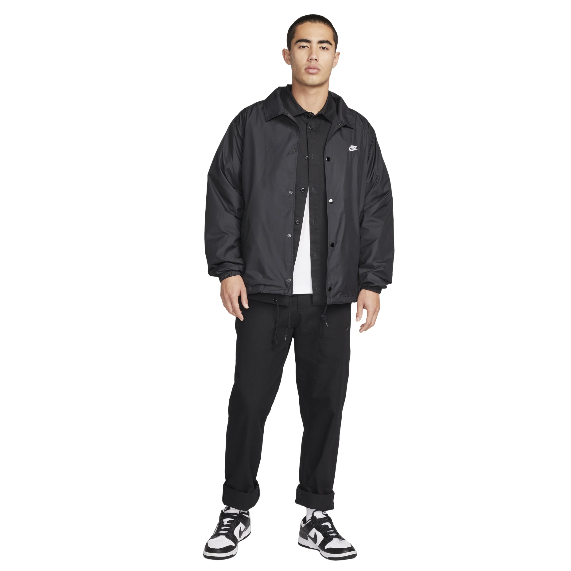 Nike Club Coaches' Jacket Asia Sizing 'Black White' FN3317-010