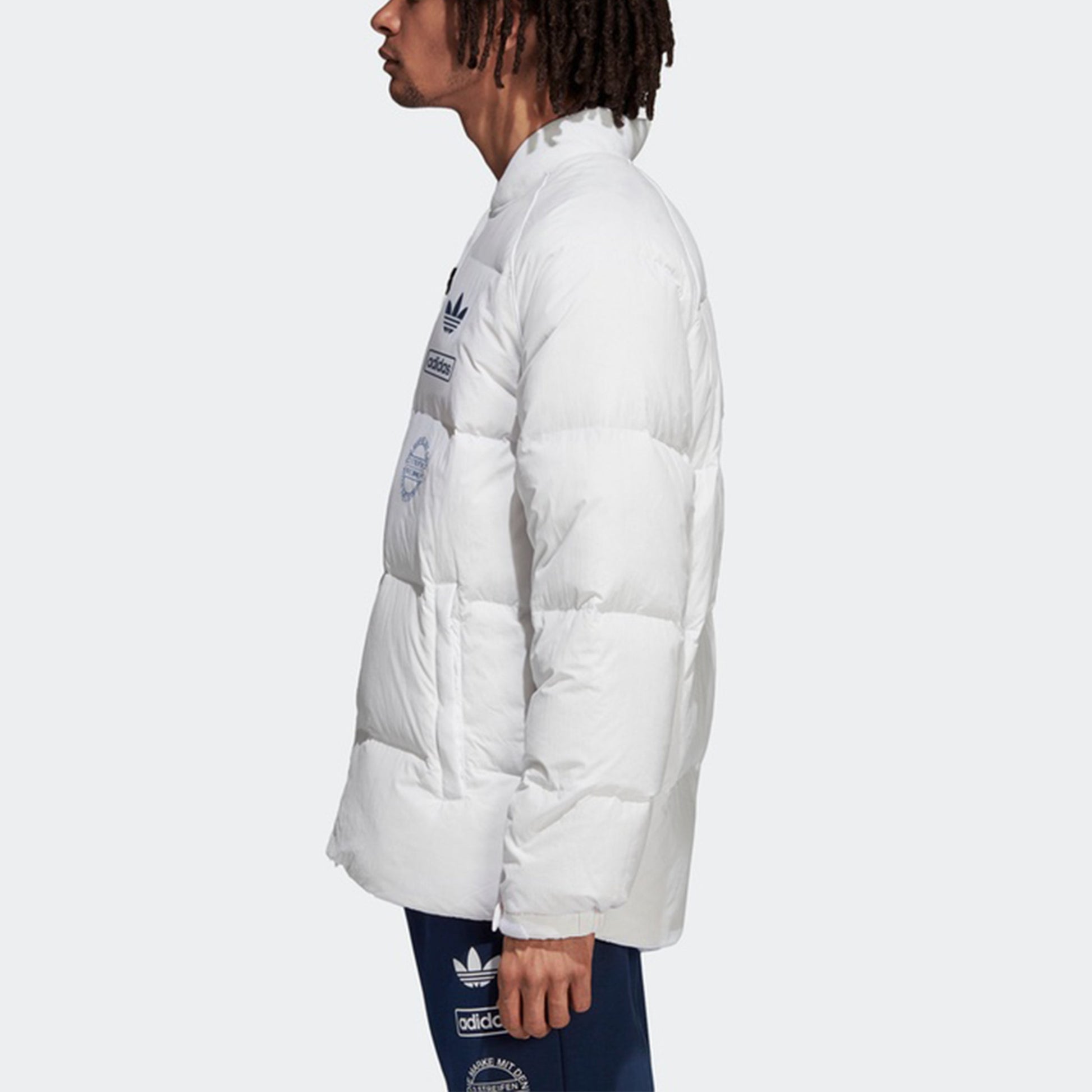 adidas originals Graphic JKT Contrasting Colors Windproof Stay Warm Sports Down Jacket White DP8554