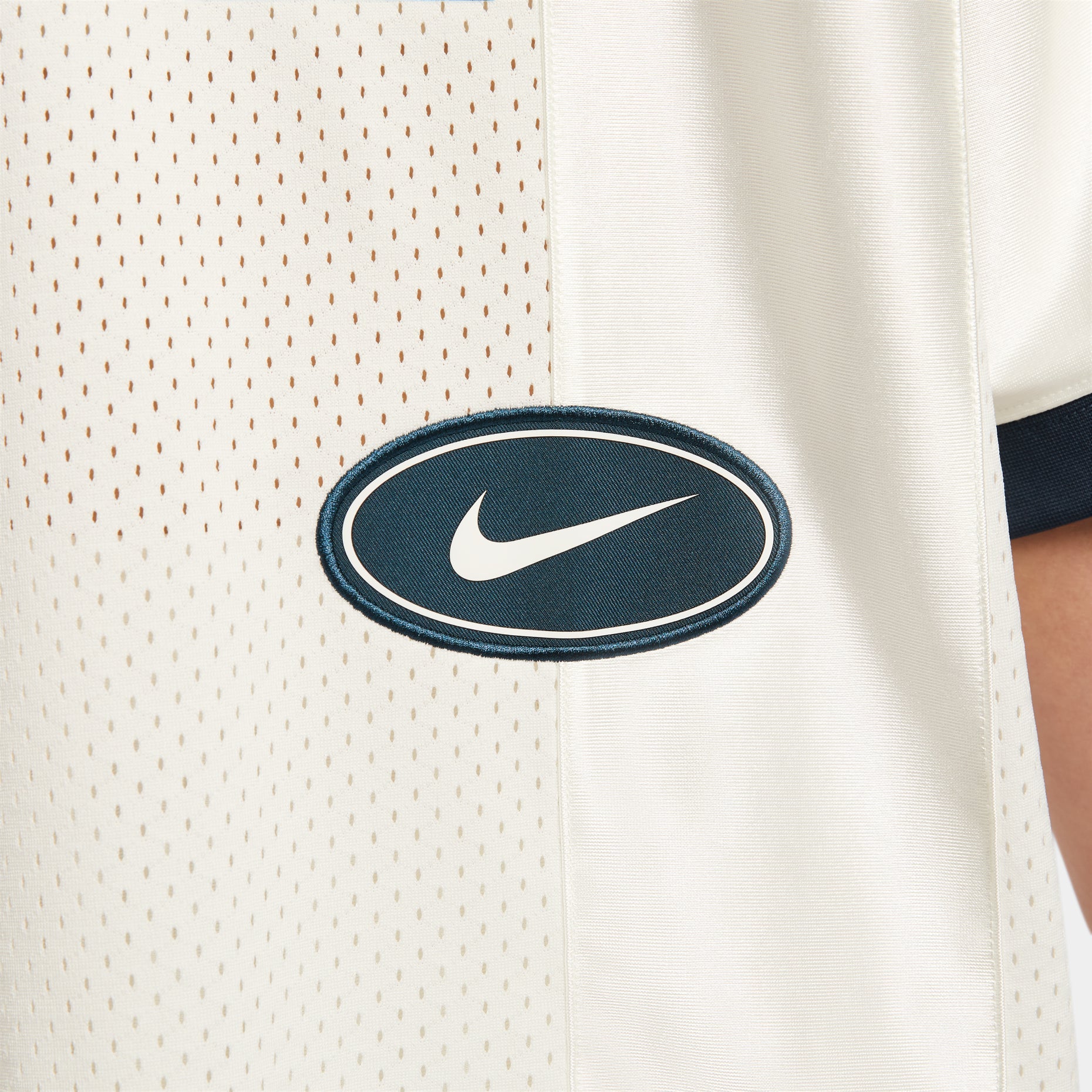 (WMNS) Nike Sportswear Street Oversized Graphic Jersey Top Asia Sizing 'Sail Armoury Navy' HJ0281-133