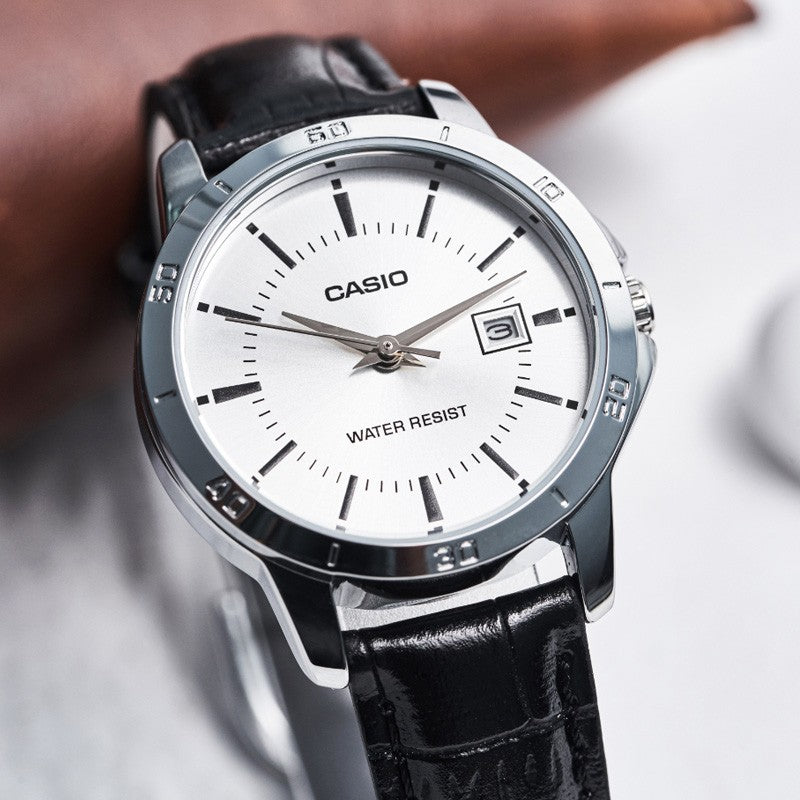CASIO Couple Quartz Waterproof Unisex Mens Black Analog MTP-V004L-7A&LTP-V004L-7A