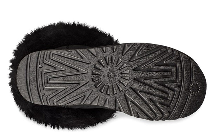 (WMNS) UGG Classic Mini Fluff Collar Fleece Lined Black 1112491-BLK