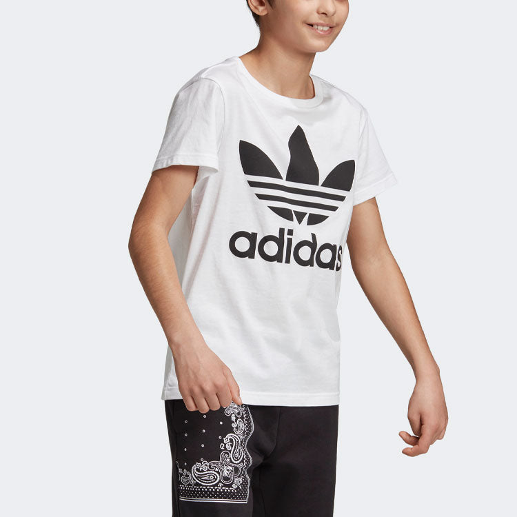 (GS) adidas Originals Trefoil T-Shirt 'White Black' DV2904