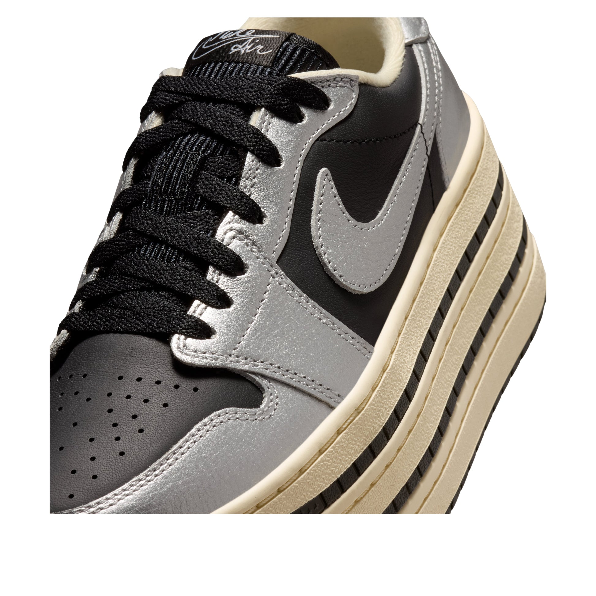 (WMNS) Air Jordan 1 Triple Srack 'Metallic Silver Muslin Black' HV8288-001