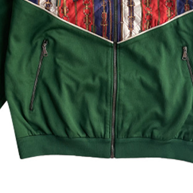 Gucci Double Material Profile Jacket Belt Printed Green 575740-XJBA8-3134