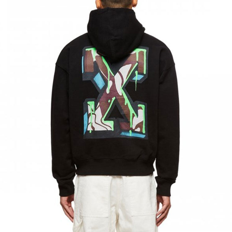 Men's Off-White Logo Embroidered Arrow Long Sleeves Black OMBB085S22FLE0111001