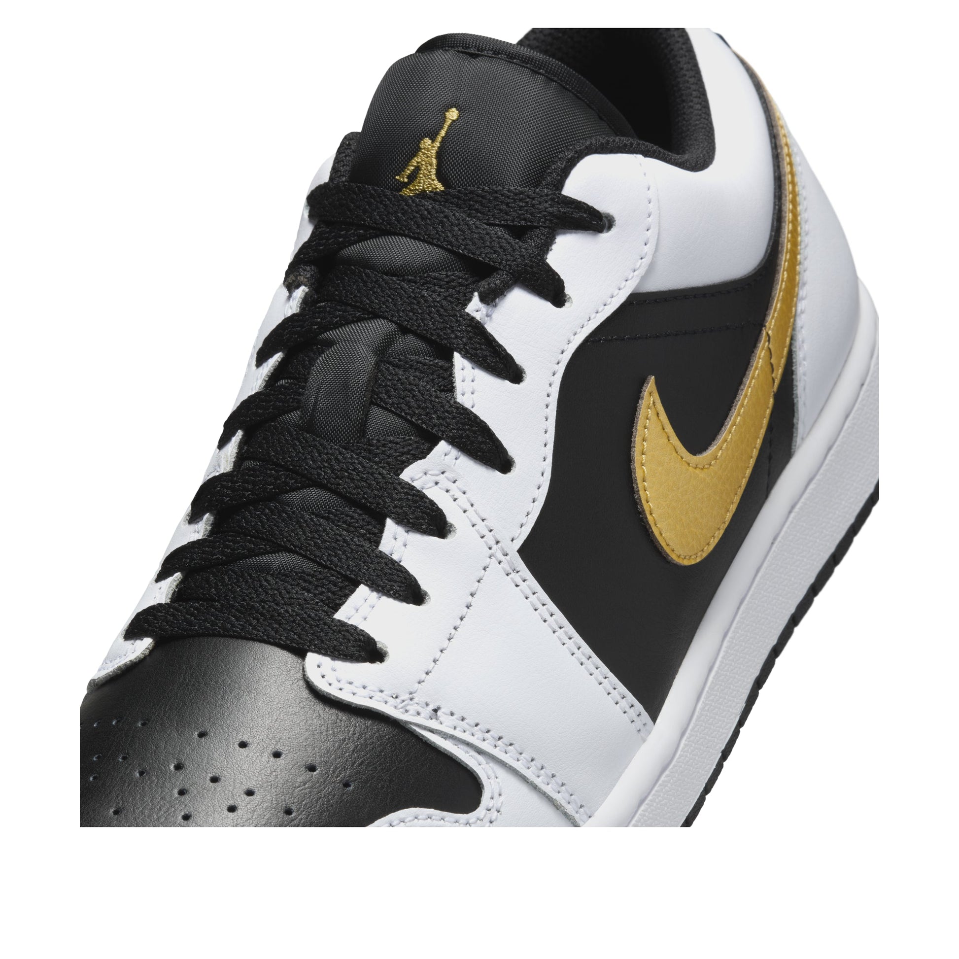 Air Jordan 1 Low 'White Black Metallic Gold Swoosh' 553558-172