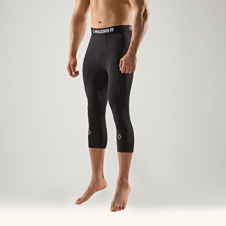Rigorer Compression Leggings 3/4 with Reflective Print 'Black White' Z119111402